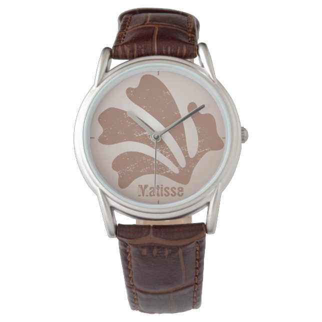 Abstracte Kunst Bruine Algen, Kelp Horloge (Voorkant)