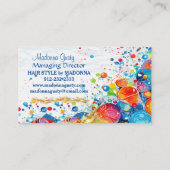 Abstracte Kunst Bubbles Gouden Monogram Kapper  Visitekaartje (Achterkant)