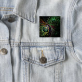Abstracte kunst-Button oogmerk (vierkant) Vierkante Button 5,1 Cm (In situ)