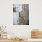 abstracte kunst "Calm and Neutral" Grijs en beige Poster (Keuken)