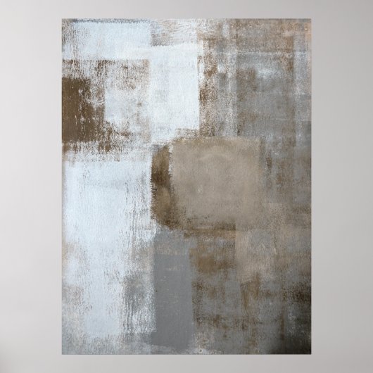 abstracte kunst "Calm and Neutral" Grijs en beige Poster (Voorkant)