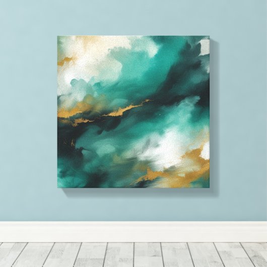 Abstracte kunst canvas afdruk (Insitu (Houten vloer))