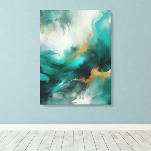 Abstracte kunst canvas afdruk (Insitu (Houten vloer))