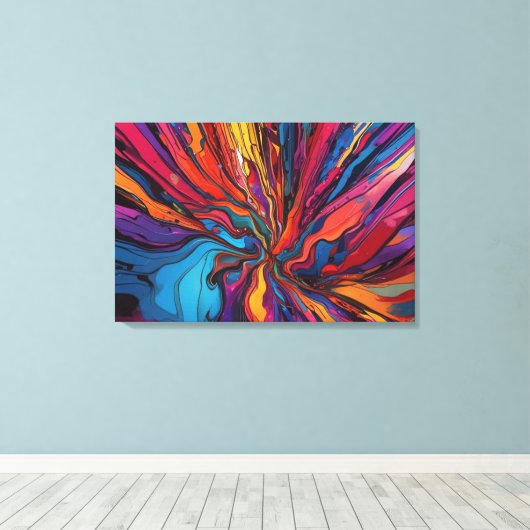 Abstracte kunst canvas afdruk (Insitu (Houten vloer))