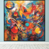 Abstracte kunst canvas afdruk (Insitu (Houten vloer))