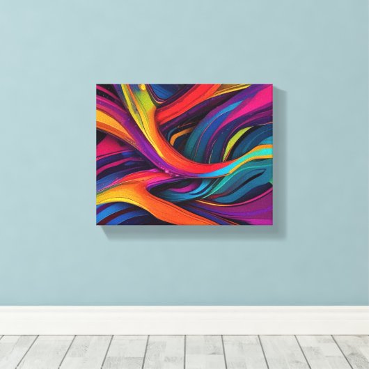 Abstracte kunst canvas afdruk (Insitu (Houten vloer))