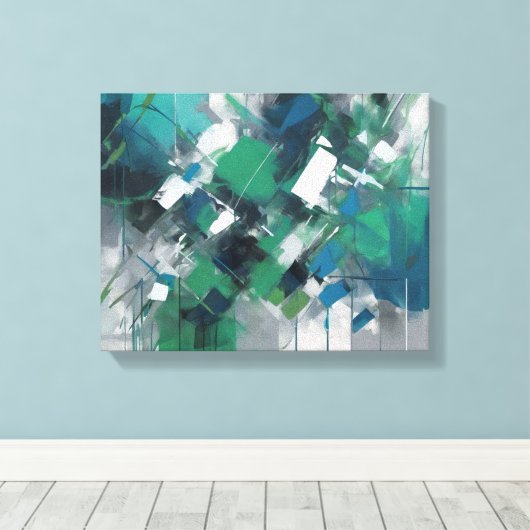 Abstracte kunst canvas afdruk (Insitu (Houten vloer))