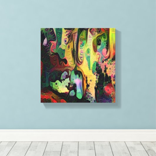 Abstracte kunst canvas afdruk (Insitu (Houten vloer))
