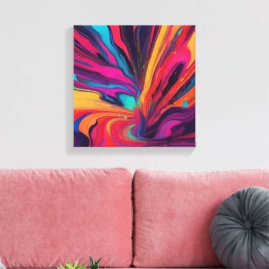 Abstracte kunst canvas afdruk (Insitu (Woonkamer))