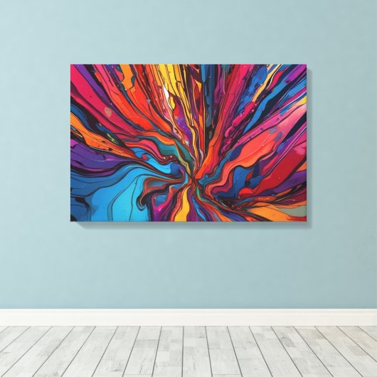 Abstracte kunst canvas afdruk (Insitu (Houten vloer))