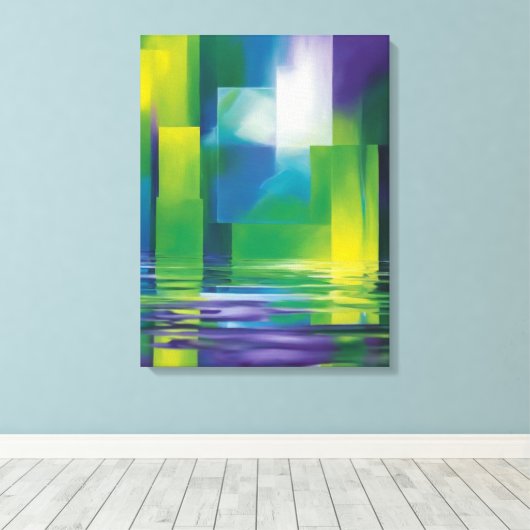 Abstracte kunst canvas afdruk (Insitu (Houten vloer))