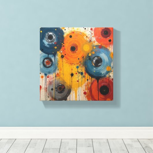 Abstracte kunst canvas afdruk (Insitu (Houten vloer))