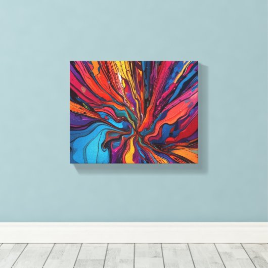 Abstracte kunst canvas afdruk (Insitu (Houten vloer))