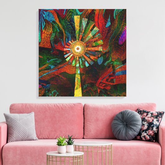 Abstracte kunst canvas kunst (Insitu (Woonkamer))
