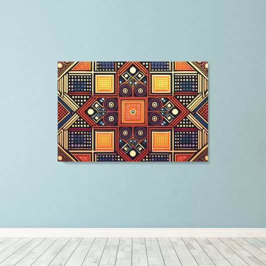 Abstracte kunst canvas print (Insitu (Houten vloer))