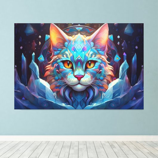 Abstracte kunst canvas print (Insitu (Houten vloer))