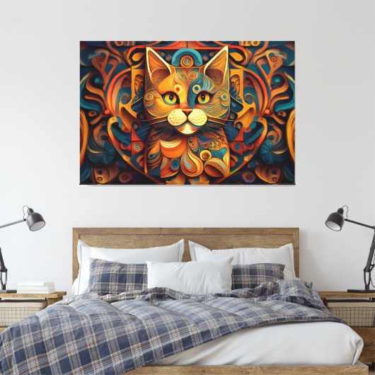 Abstracte kunst canvas print (Insitu (Slaapkamer))