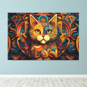 Abstracte kunst canvas print (Insitu (Houten vloer))