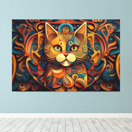 Abstracte kunst canvas print (Insitu (Houten vloer))