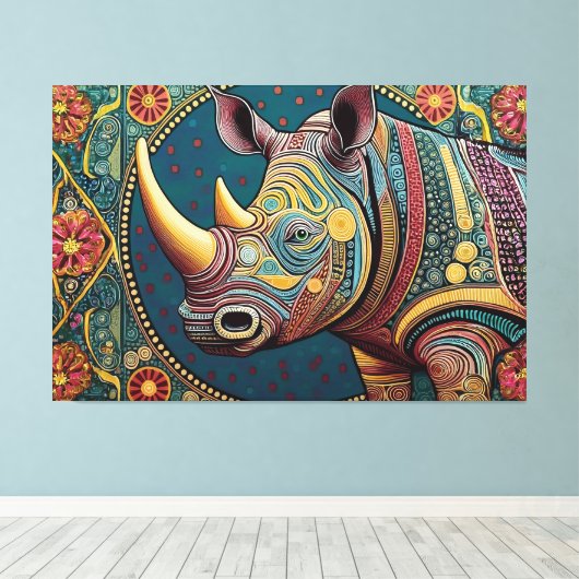 Abstracte kunst canvas print (Insitu (Houten vloer))