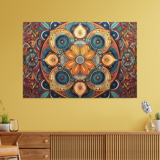 Abstracte kunst canvas print (Insitu (Woonkamer))