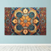 Abstracte kunst canvas print (Insitu (Houten vloer))