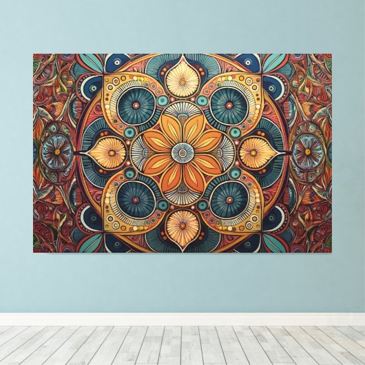 Abstracte kunst canvas print (Insitu (Houten vloer))