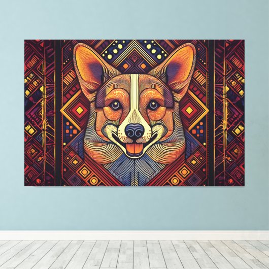 Abstracte kunst canvas print (Insitu (Houten vloer))