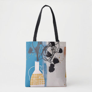 Abstracte kunst Canvas tas met moderne vaas design