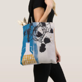 Abstracte kunst Canvas tas met moderne vaas design (Dichtbij)
