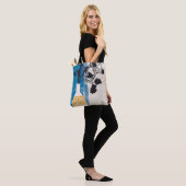 Abstracte kunst Canvas tas met moderne vaas design (Op model)
