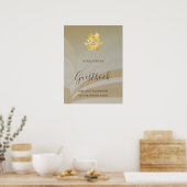 Abstracte Kunst Chinees Trouwen Rode Bloemen Guest Poster (Keuken)