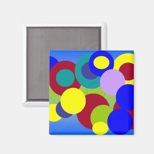 Abstracte kunst - cirkels tussen wolken magneet (Voorkant / Achterkant)