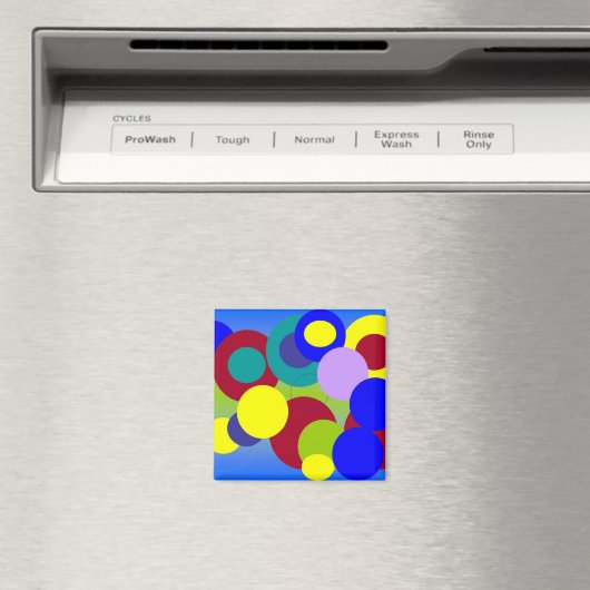 Abstracte kunst - cirkels tussen wolken magneet (Insitu (Vaatwasser))