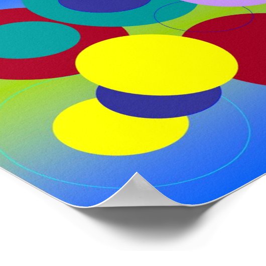 Abstracte kunst - cirkels tussen wolken poster (Hoek)