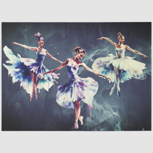 Abstracte Kunst Collage Ballet Dansers Decoupage Tissuepapier (Voorkant)