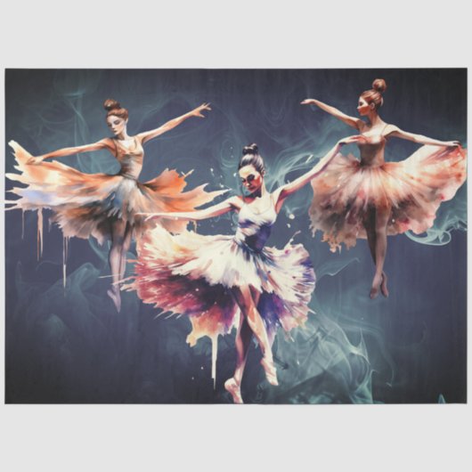 Abstracte Kunst Collage Ballet Dansers Decoupage Tissuepapier (Voorkant)