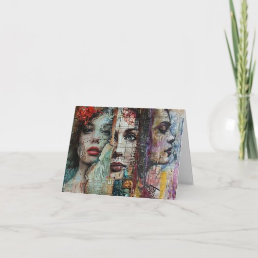  Abstracte Kunst Collage Blank Note Kaart (Voorkant)