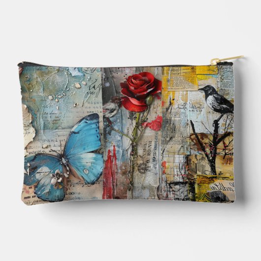  Abstracte Kunst Collage Cosmetische Tas (Achterkant)