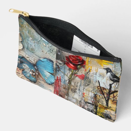  Abstracte Kunst Collage Cosmetische Tas (Open)