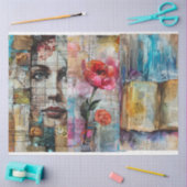 Abstracte Kunst Collage Decoupage Tissuepapier (Craft)