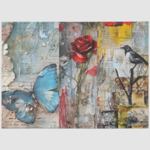 Abstracte Kunst Collage Decoupage Tissuepapier