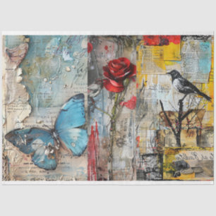 Abstracte Kunst Collage Decoupage Tissuepapier