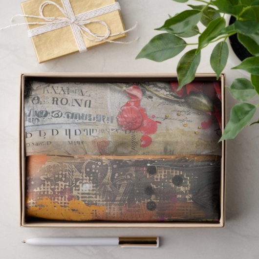  Abstracte Kunst Collage Decoupage Tissuepapier (Geschenk)