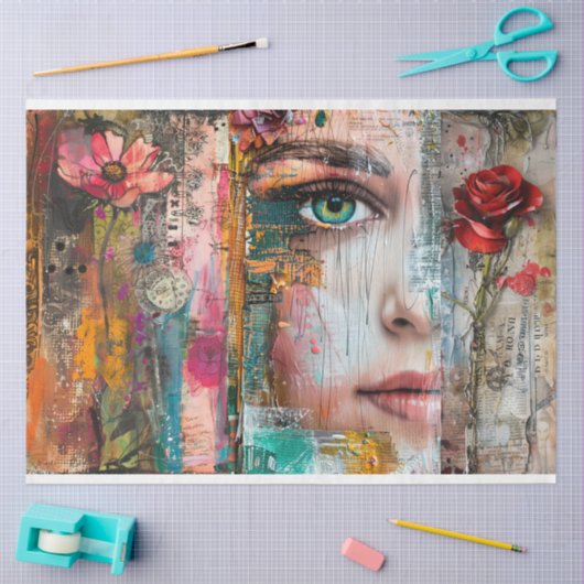  Abstracte Kunst Collage Decoupage Tissuepapier (Craft)