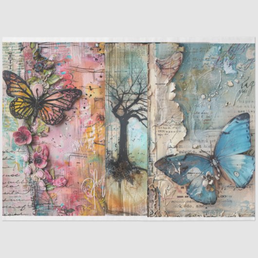  Abstracte Kunst Collage Decoupage Tissuepapier (Voorkant)