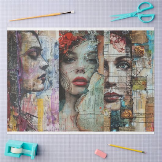  Abstracte Kunst Collage Decoupage Tissuepapier (Craft)