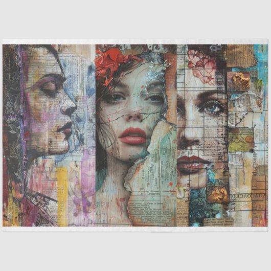  Abstracte Kunst Collage Decoupage Tissuepapier (Voorkant)