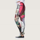 Abstracte Kunst Collage Handgeschilderd Leggings (Links)
