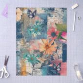 Abstracte kunst college bloemen en vlinders tissuepapier (Craft)